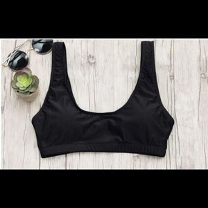 Zaful Scoop Bralette Bikini Top (Black)